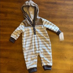Carter’s Boys Striped Hooded Fleece Romper